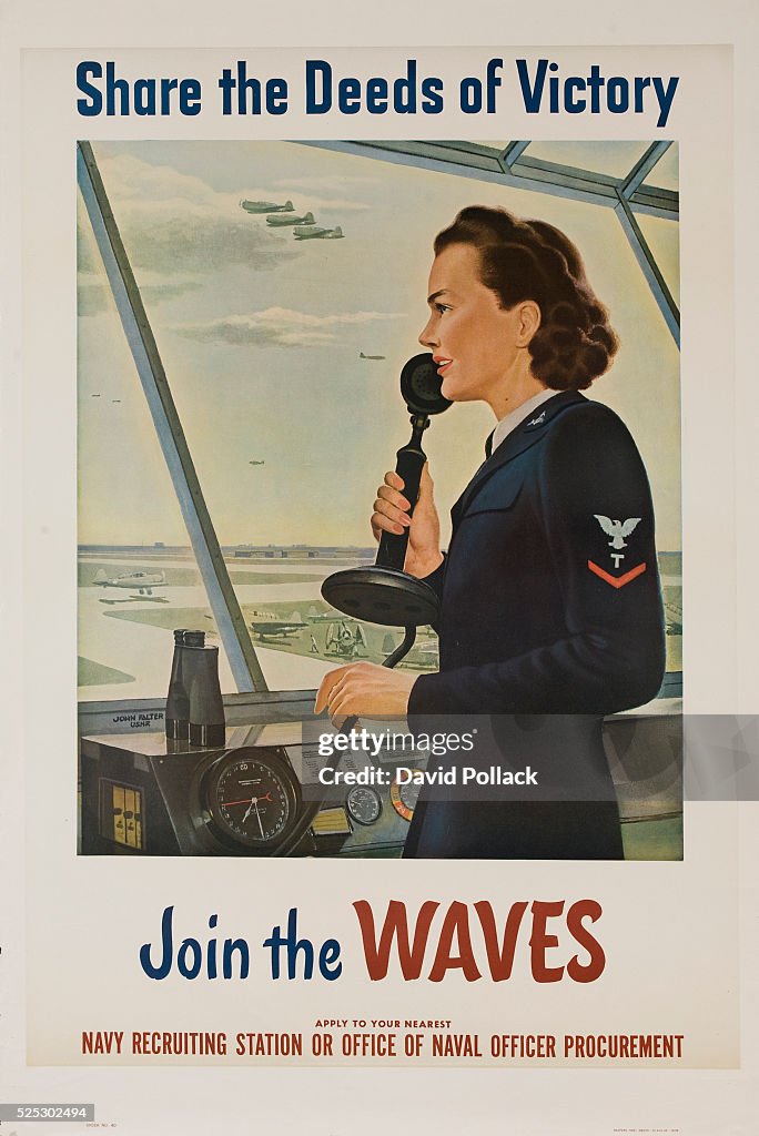 Share the deeds of Victory, Join the Waves, WWII poster