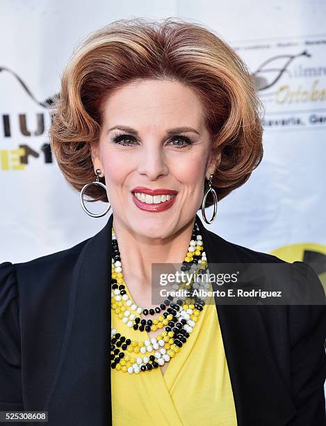 Actress Kat Kramer attends the Atomic Age Cinema Fest Premiere of "The Man Who Saved The World" at Raleigh Studios on April 27, 2016 in Los Angeles,...