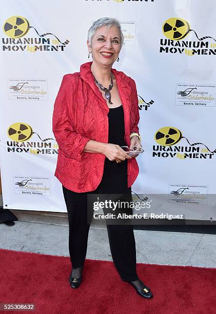 Radio host Libbe HaLevy attend the Atomic Age Cinema Fest Premiere of "The Man Who Saved The World" at Raleigh Studios on April 27, 2016 in Los...