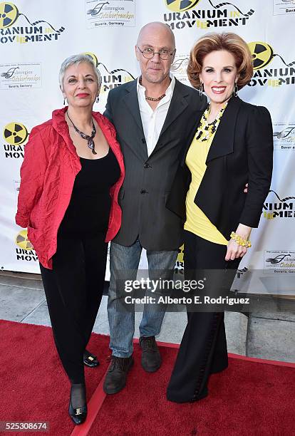 Radio host Libbe HaLevy, International Uranium Film Festival director Norbert G. Suchanek and actress Kat Kramer attend the Atomic Age Cinema Fest...