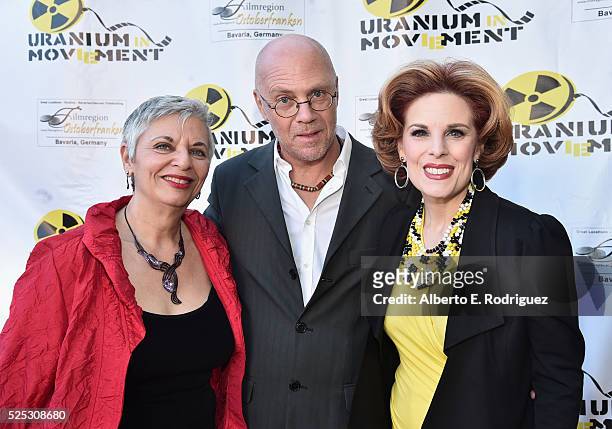 Radio host Libbe HaLevy, International Uranium Film Festival director Norbert G. Suchanek and actress Kat Kramer attend the Atomic Age Cinema Fest...