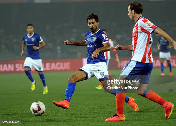 Indian Super League Match 31: Atl��tico de Kolkata vs Chennaiyin FC in Salt Lake Stadium on November 14,2014 in Kolkata,India.