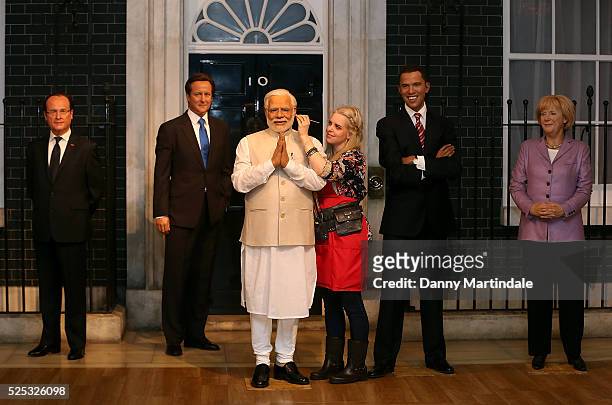 New wax figure of Narendra Modi joins world leaders at Madame Tussauds on April 28, 2016 in London, England.