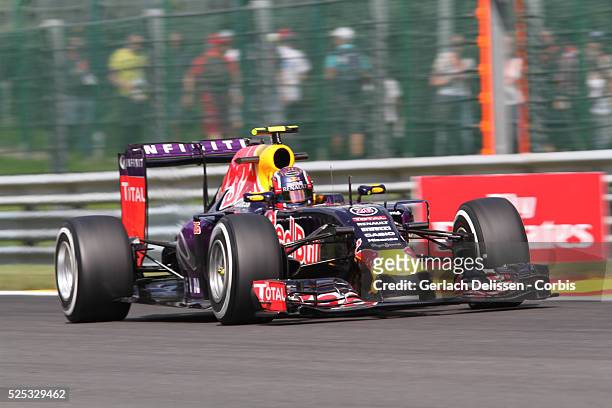 Daniil Kvyat of the Infiniti Red Bull Racing Team during the 2015 Formula 1 Shell Belgian Grand Prix free practice 2 at Circuit de Spa-Francorchamps...