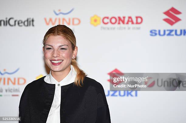 Emma attends Sanremo 2015 Day 3 Photocall during the 65th Festival della Canzone Italiana 2015 at Teatro Ariston on February 12, 2015 in Sanremo,...