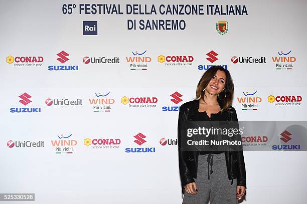 Serena Brancale attends Sanremo 2015 Day 3 Photocall during the 65th Festival della Canzone Italiana 2015 at Teatro Ariston on February 12, 2015 in...