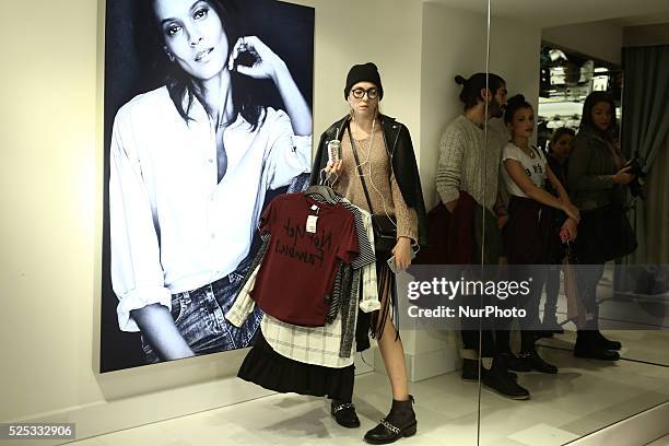 Opening of the largest flagship store of the Swedish clothing chain H & M, Hennes & Mauritz, in South East Europe, in Athens, Greece on Ermou...