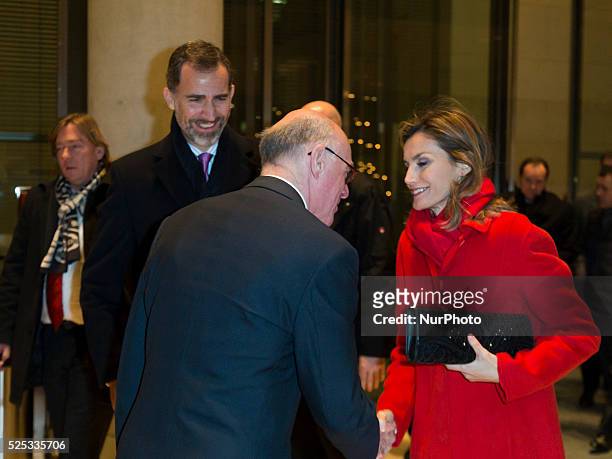 King Philip VI. And Queen Letizia of Spain are received by the President of the German Bundestag, Prof. Dr. Norbert Lammert during the visit to...