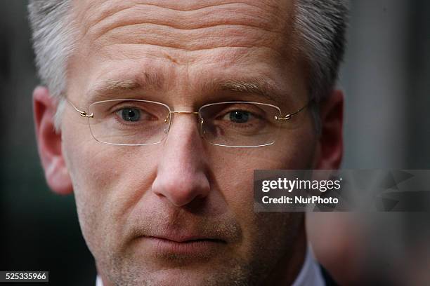 On 1st December 2014 in Hague, Netherlands, people are seen arriving and leaving the court where seven young men are being accused of recruiting...