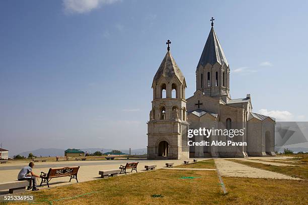 nagorno-karabakh, shushi, ghazanchetsots cathedral - armenian church stock pictures, royalty-free photos & images