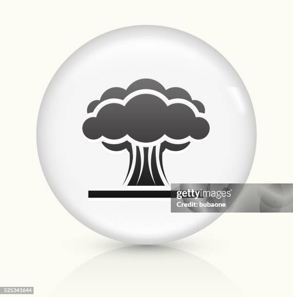 atomic explosion icon on white round vector button - nuclear explosion icon stock illustrations