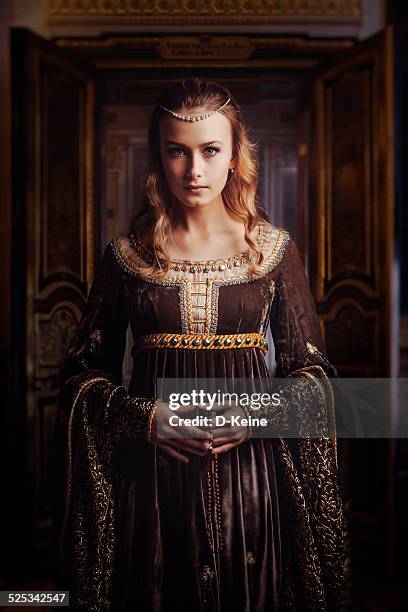 beautiful woman - medieval princess stock pictures, royalty-free photos & images