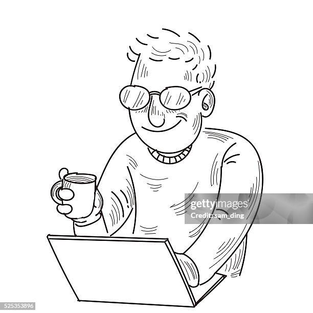 Computer Typing Drawing Typing On Computer Keyboard Drawing Photos and Premium High Res ...