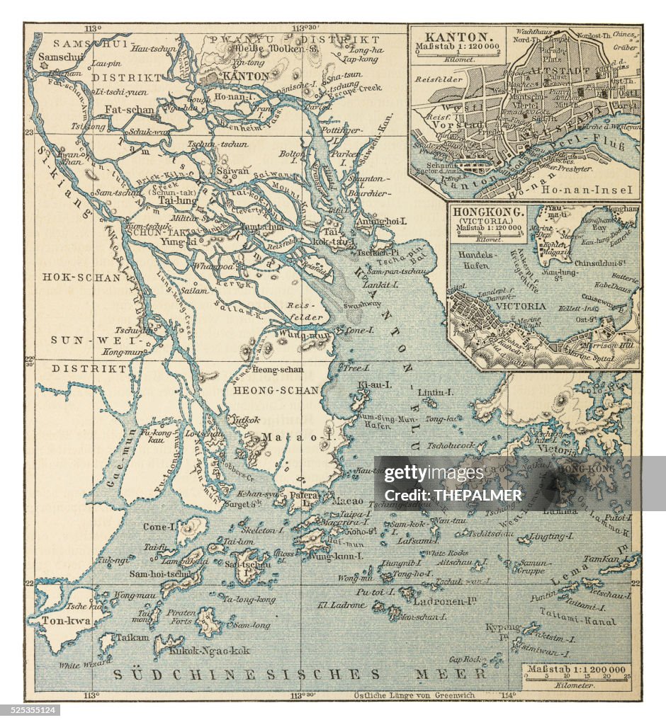 Map of Hong Kong and Macau 1895