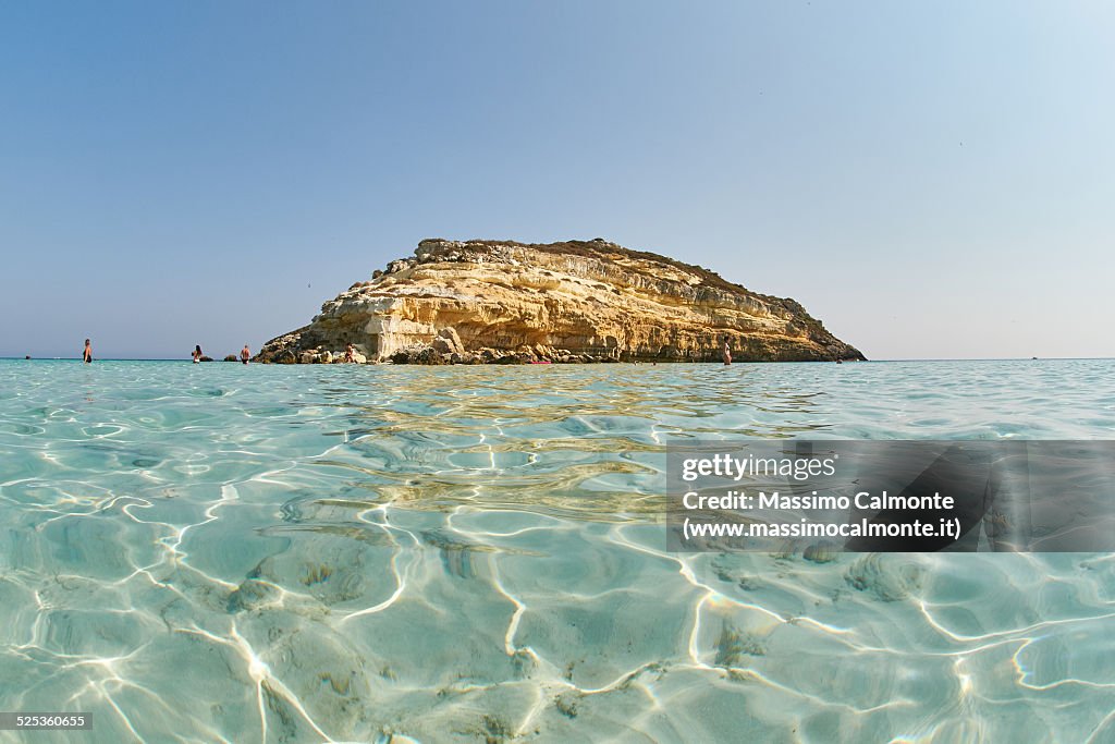 Crystal water and Isola dei Conigli in Lampedusa