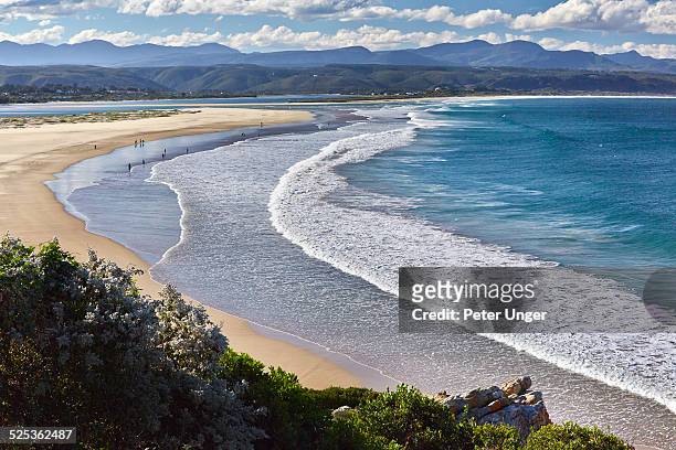 the beach at plettenberg bay, garden route - garden route south africa stock pictures, royalty-free photos & images