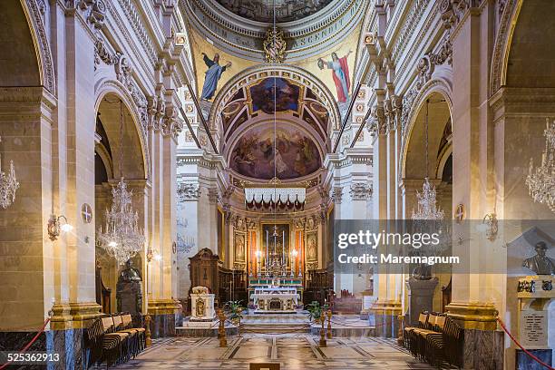 citadel, cathedral of the assumption, the interior - gozo stock-fotos und bilder