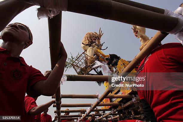 Dozens of Ogoh-ogoh presented to enliven welcome Nyepi / Saka New Year 1937 that was held in National Monument, Jakarta . Ogoh-ogoh is the work of...