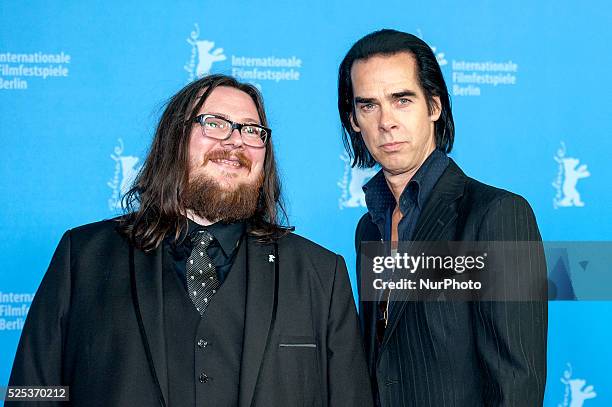 Director Iain Forsyth, actor and singer Nick Cave attend the '20.000 Days on Earth' photocall during 64th Berlinale International Film Festival at...
