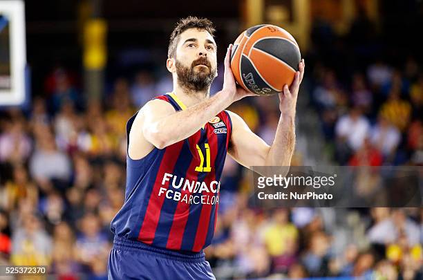 April 02- SPAIN: Juan Carlos Navarro in the match between FC Barcelona and Real Madrid, for the week 13 of the top 16 of the basketball Euroleague,...