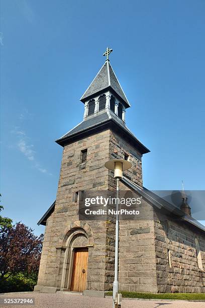 Denmark, Bornholm Island Pictures taken between 1st and 5th August 2014. Pictured: Church in Guhjem city built in the 1893