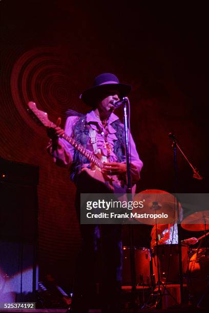 Jimi Hendrix performing at the Fillmore East