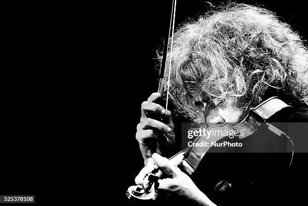 Italian singer and violonist Angelo Branduardi performs at Auditorium Parco della Musica on April 15, 2015 in Rome, Italy.