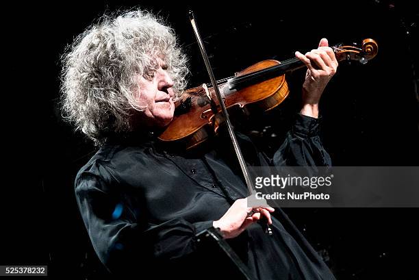 Italian singer and violonist Angelo Branduardi performs at Auditorium Parco della Musica on April 15, 2015 in Rome, Italy.