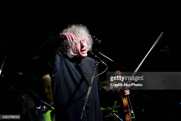 Italian singer and violonist Angelo Branduardi performs at Auditorium Parco della Musica on April 15, 2015 in Rome, Italy.