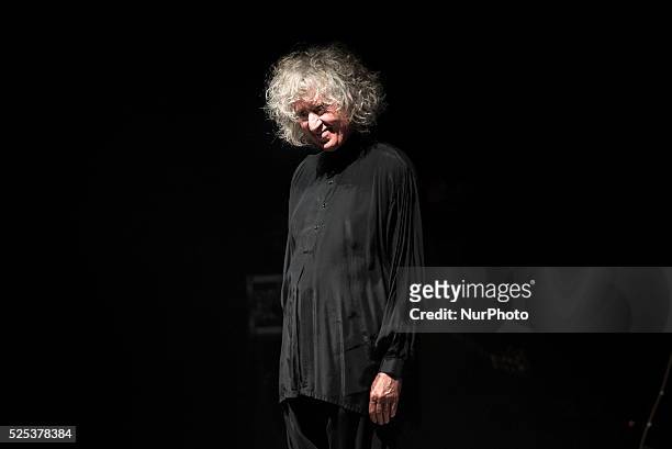 Italian singer and violonist Angelo Branduardi performs at Auditorium Parco della Musica on April 15, 2015 in Rome, Italy.