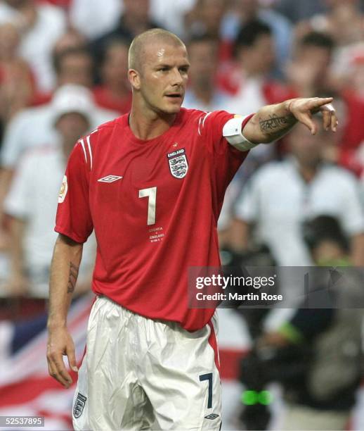 Fussball: Euro 2004 in Portugal, Vorrunde / Gruppe B / Spiel 20, Lissabon; Kroatien 4; David BECKHAM / ENG 21.06.04.