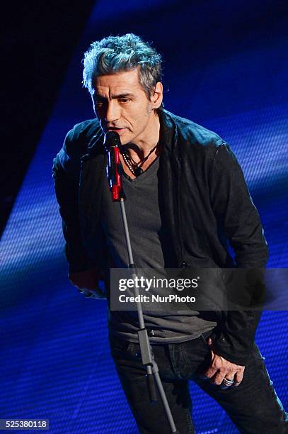 Luciano Ligabue attend the opening night of the 64rd Sanremo Song Festival at the Ariston Theatre on February 18, 2014 in Sanremo, Italy.