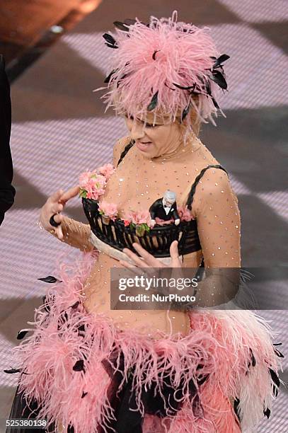 Luciana Littizzetto attend the opening night of the 64rd Sanremo Song Festival at the Ariston Theatre on February 18, 2014 in Sanremo, Italy.