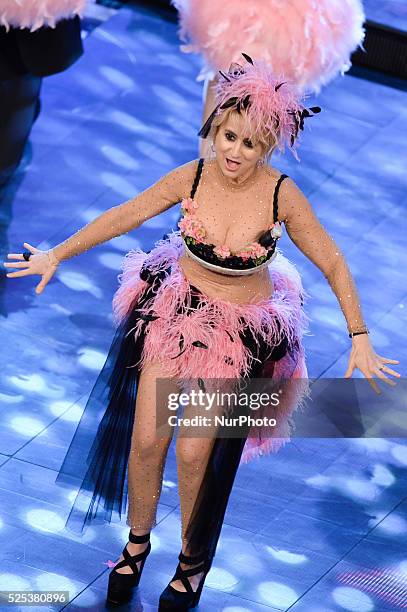 Luciana Littizzetto attend the opening night of the 64rd Sanremo Song Festival at the Ariston Theatre on February 18, 2014 in Sanremo, Italy.