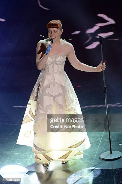 Noemi attend the second night of the 64rd Sanremo Song Festival at the Ariston Theatre on February 19, 2014 in Sanremo, Italy.