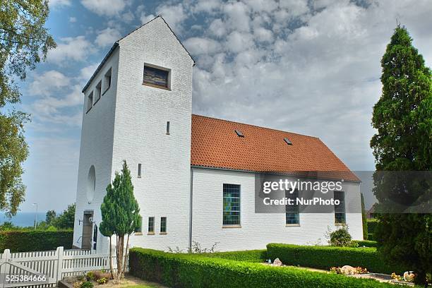 Denmark, Bornholm Island Pictures taken between 1st and 5th August 2014. Pictured: Church in Tejn village