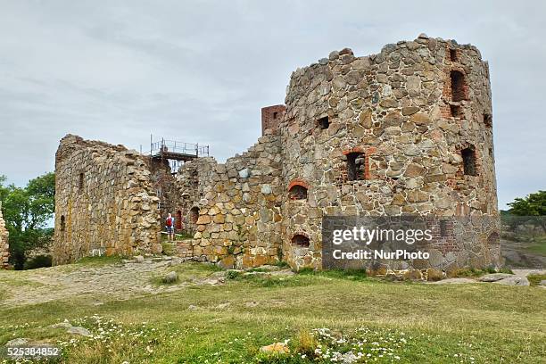 Denmark, Bornholm Island Pictures taken between 1st and 5th August 2014. Pictured: Hammershus castle Northern Europe's largest medieval...