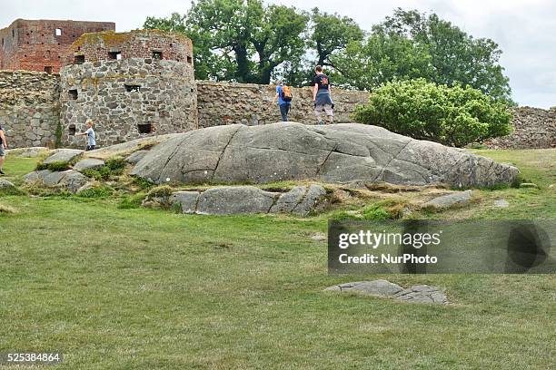 Denmark, Bornholm Island Pictures taken between 1st and 5th August 2014. Pictured: Hammershus castle Northern Europe's largest medieval...