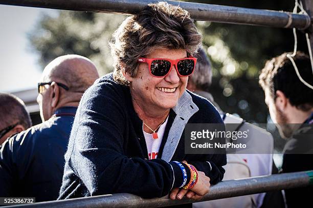 Susanna Camusso, General Secretary of the CGIL labour union federation, during an anti-government rally in Rome to protest against labour reforms...