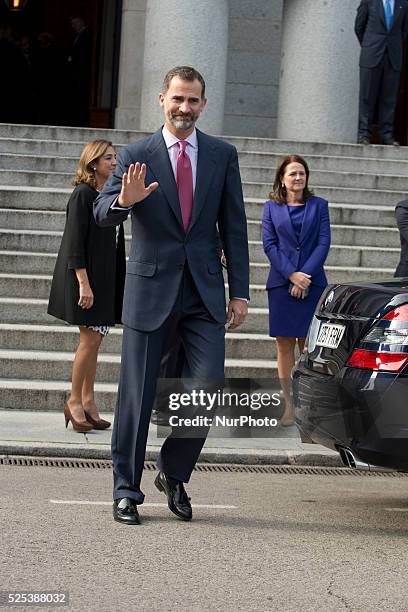 King Felipe VI of Spain attend the CSIC 75th anniversary event on November 24, 2014 in Madrid, Spain..