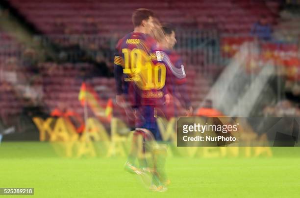 January- SPAIN: subliminal message: &quot;Messi for sale&quot; in the match between FC Barcelona and Elche CF, for the first leg of the round of 16...