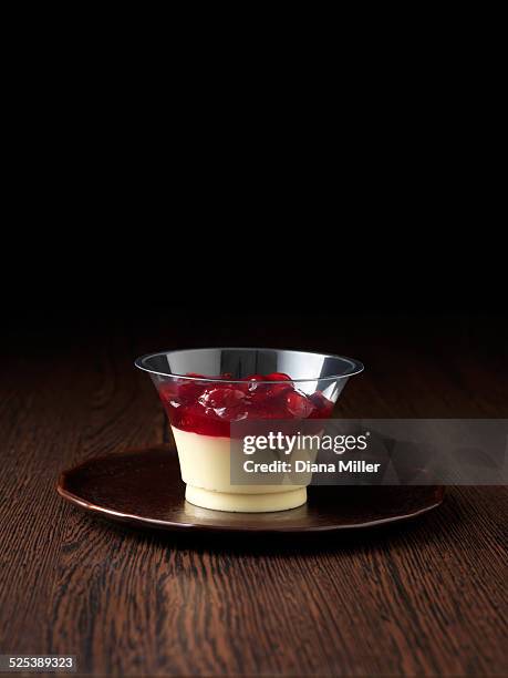 fruit panna cotta - coulis stock pictures, royalty-free photos & images