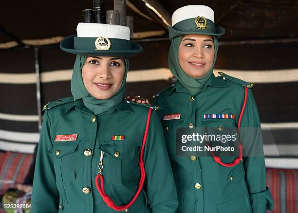 Local police women in Dubai. Dubai, United Arab Emirates. Picture: Artur Widak/NurPhoto