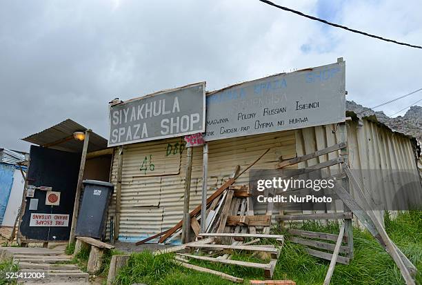 View pf Siyakhula Spaza Shop in Imizamo Yethu town ship. Cape Town, South Africa. Photo credit: Artur Widak