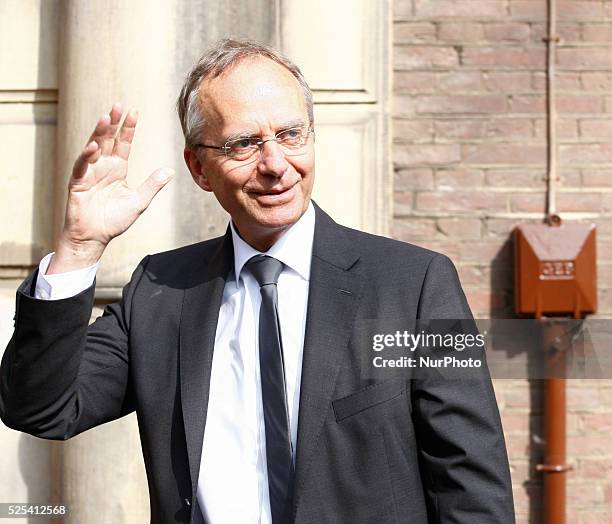 Minister of Economic Affairs Henk Kamp is seen arriving at the weekly ministers council in The Hague.