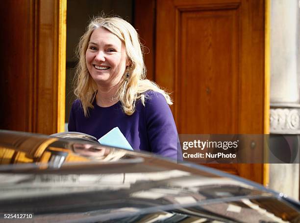 Minister of Public Works and Water Management Melanie Schultz van Haegen is seen arriving at the weekly ministers council in The Hague on Friday.