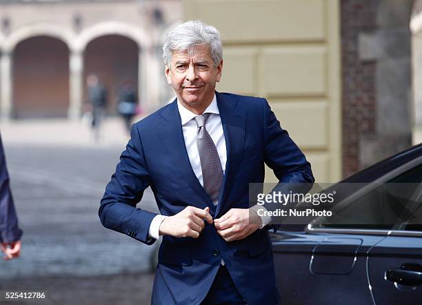 Minister of Internal Affairs Ronald Plasterk is seen arriving at eh weekly ministers council in The Hague on Friday.