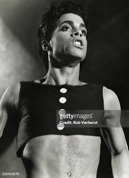 Prince perform on stage at Ahoy, Rotterdam, Netherlands, 17th August 1986.
