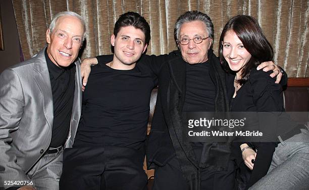 Guest, Francesco Valli, Frankie Valli & Girlfriend during the "Jersey Boys" Party Celebrating Five Years On Broadway at the Rooftop at the Empire...
