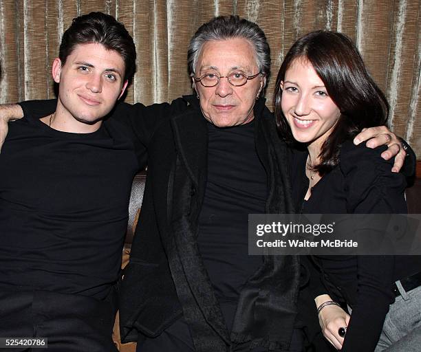 Francesco Valli, Frankie Valli & Girlfriend during the "Jersey Boys" Party Celebrating Five Years On Broadway at the Rooftop at the Empire Hotel in...